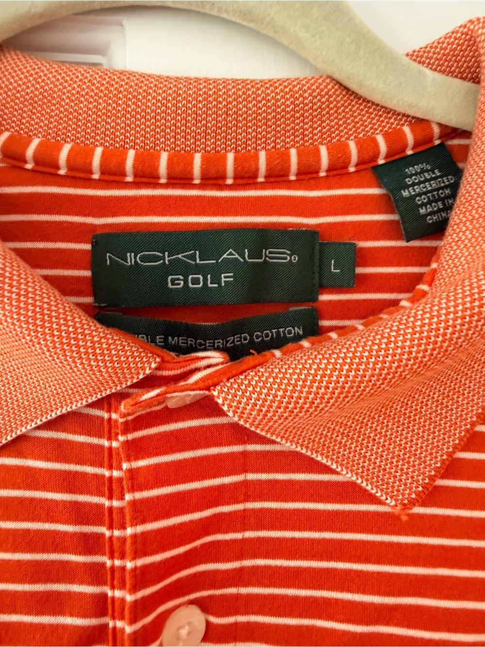 Nicklaus Golf Orange Striped Polo Shirt